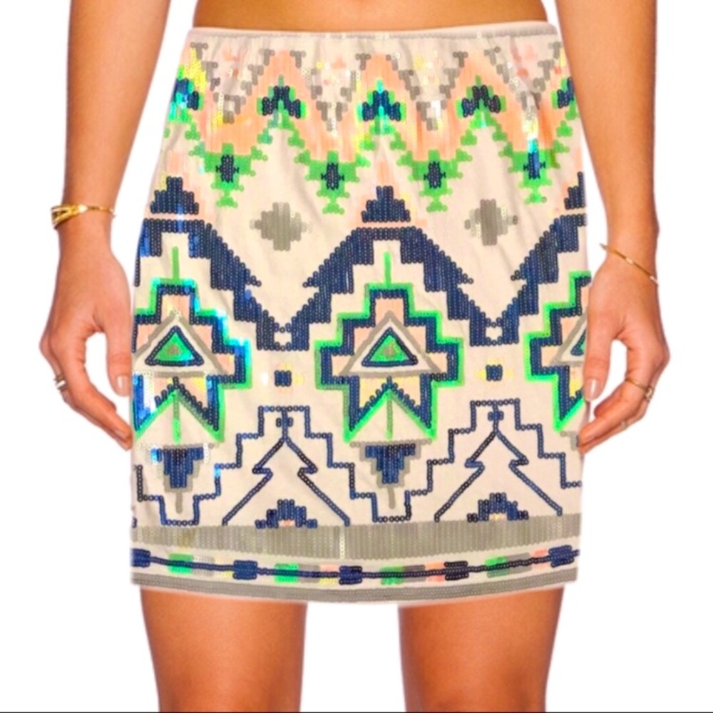 Aztec Sequin Mini Skirt